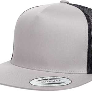 gorra de malla yupoong 6006t color plata con negro