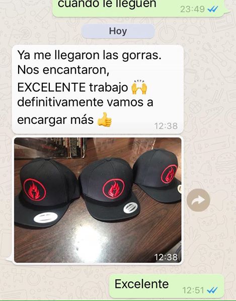 testimonio de gorras bordadas