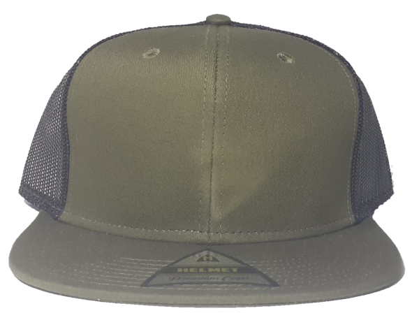 Helmet 6 Panel Verde Olivo Malla Negro