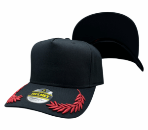Helmet 5 Panel Negro semicurva laurel rojo