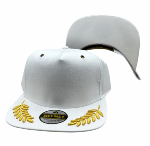 Helmet 5 Panel Blanco Laurel Corto Oro