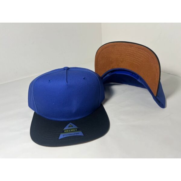 Helmet 5 Panel Azul con negro plana undervisor gamuza