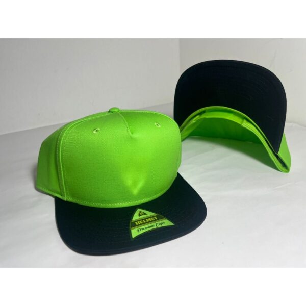 Helmet 5 Panel Verde Con Negro Plana