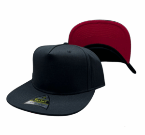 Helmet 5 Panel Plana Toda Negro Undervisor Rojo