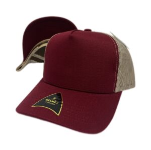 Helmet 5 Panel Trucker Vino Con Malla Khaki