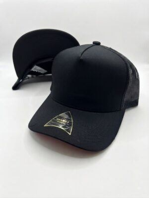 Helmet 5 Panel Trucker Negro Malla Negro