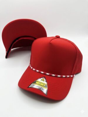 Helmet Dryfit Laser Cuerda 5Panel Rojo