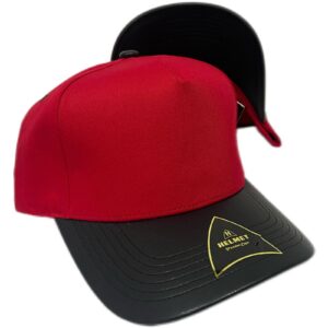 Helmet 5 Panel Rojo Curva Vicera Tipo Piel