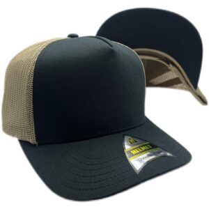 Helmet 5 Panel Trucker Negro con malla Kaki