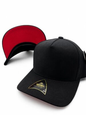 Helmet 5 Panel Suede Curva Und rojo