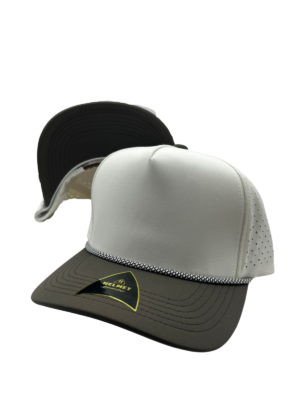 Helmet Dryfit Laser Cuerda 5Panel Natural con Cafe