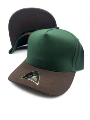 Helmet Snap 5P Curved Verde con Cafe